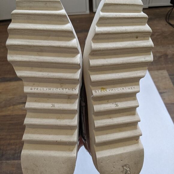 STELLA McCartney Elyse platform star shoes silver white wood - Picture 6 of 12